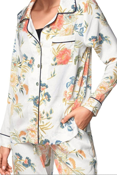 Subtle Luxury Top Bed to Brunch Piper Shirt / L/XL / White Bed to Brunch Piper Shirt | Soft Bouquet Print | Subtle Luxury