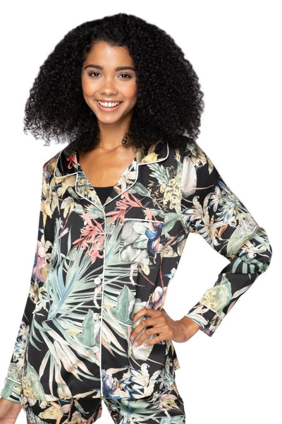 Subtle Luxury Top Bed to Brunch Piper Shirt / XS/S / Black Bed to Brunch Piper Shirt | Tropical Escape Print | Subtle Luxury