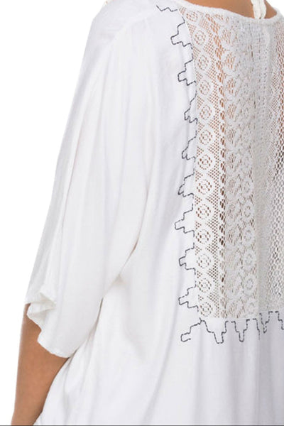 Subtle Luxury Top Castaway Open Neck Twill Top in Ombre Dip Dye