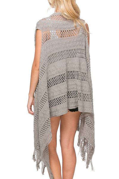 Subtle Luxury Vest Stevie Sleeveless Novelty Sweater with Fringe