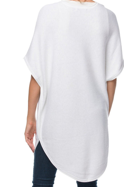 Subtle Luxury Wrap Double Knit Poncho Sweater Tunic-Dress
