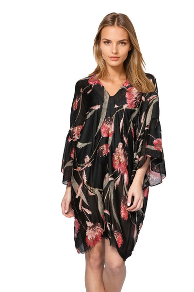 Summer Romance Print Bell Kaftan Sundress Coverup - Subtle Luxury