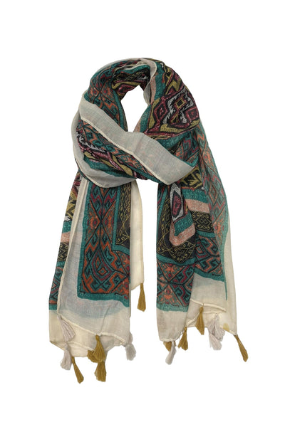 Sunland Park Print Sheer Sarong Wrap Scarf - Subtle Luxury