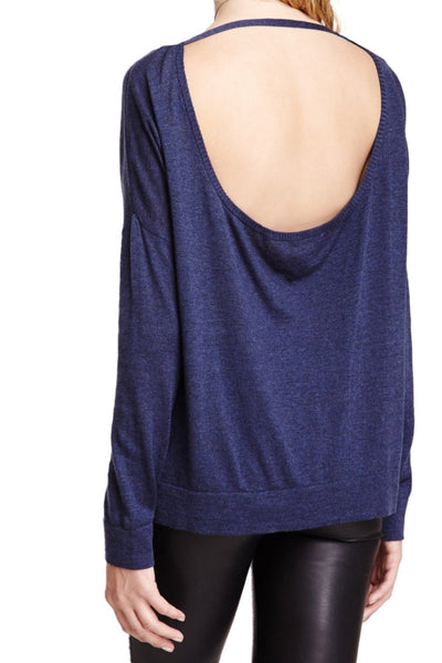 Tencil ™ Cashmere Blend Drape Back Crop Crewneck Sweater - Subtle Luxury