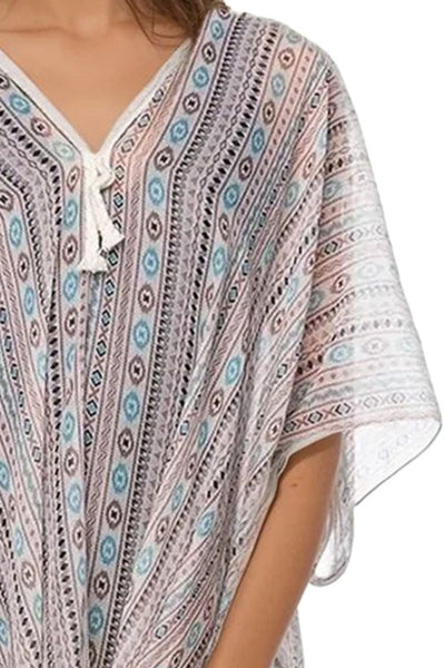 Through the Dunes Print Fringe - End Caftan Coverup - Subtle Luxury
