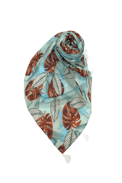 Tiki Hut MInt Coco Print Scarf Wrap Sarong - Subtle Luxury