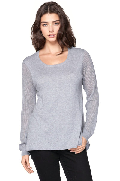Zen Blend Annie Crew Neck Fine Gauge Sweater - Subtle Luxury
