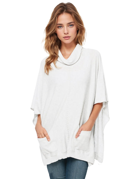 Zen Blend Hoodie One Size / White Zen Blend Pocket Poncho Sweater