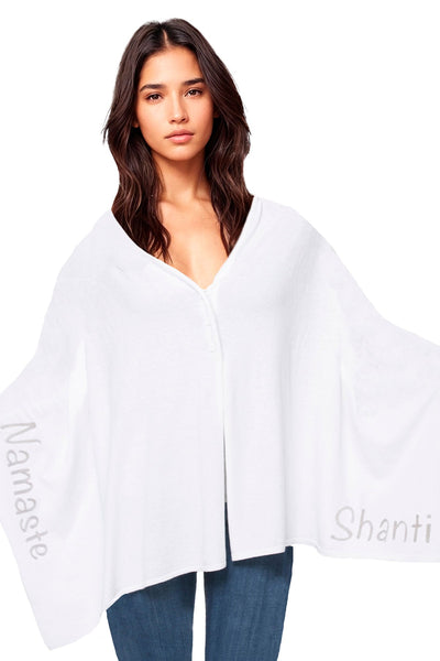 Zen Blend Poncho Sweater Zen Blend Poncho Convertible Wrap with Embroidery