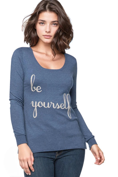 Zen Blend Sweater S/M / Batik / be yourself Zen Crewneck Sweater with Embroidery Stitch Detail