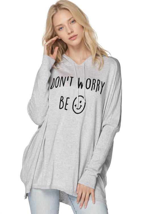 Zen Blend Sweater S/M / Don't Worry Be Happy / Surf-Black Zen "Reese" Hoodie Pullover - Don't Worry Be Happy Embroidery