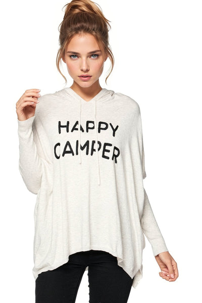 Zen Blend Sweater S/M / SB-Surf / Happy Camper Zen "Reese" Hoodie Pullover Sweater in Embroidery Stitch Sayings
