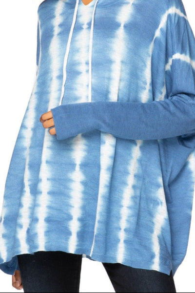 Zen Blend Sweater XS/S / Ocean Tie Dye Zen "Reese" Hoodie Pullover Sweater in Ocean Tie Dye