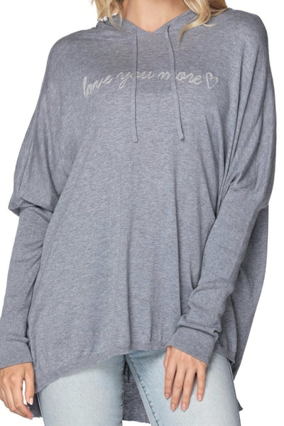 Zen Hoodie Sweater Pullover in Love You More Embroidery - Subtle Luxury