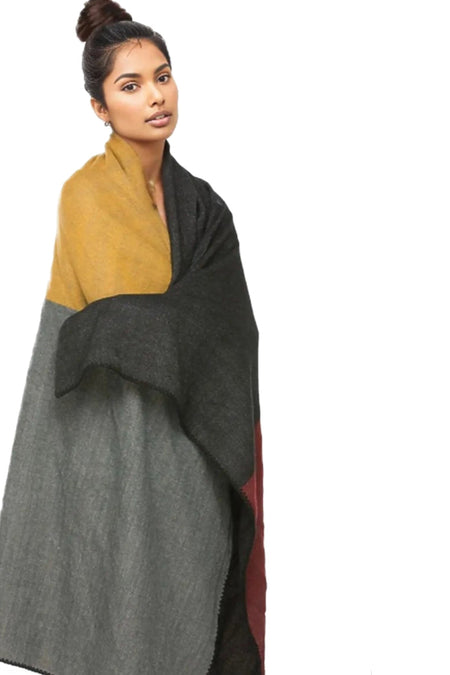 Nomad Woven Blanket Vest in Black and Grey