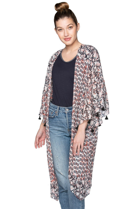 Bed to Brunch Robe Kimono in Soft Bouquet Print-