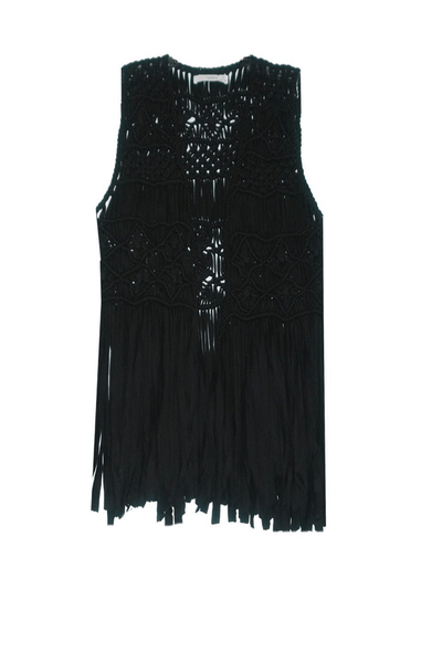 Macrame Vest with Fringe - Subtle Luxury