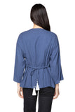 Meredith Linen Kimono Quilted Front Panel Jacket - Subtle Luxury