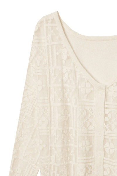 Mixed Media | Crew to V Neck Reversible Sweater in Froth - Subtle Luxury