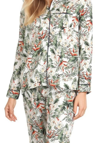 Subtle Luxury Top Bed to Brunch Piper PJ Set / M/L / White Piper PJ Top/Pant Set | Blooming Paradise Print | Subtle Luxury