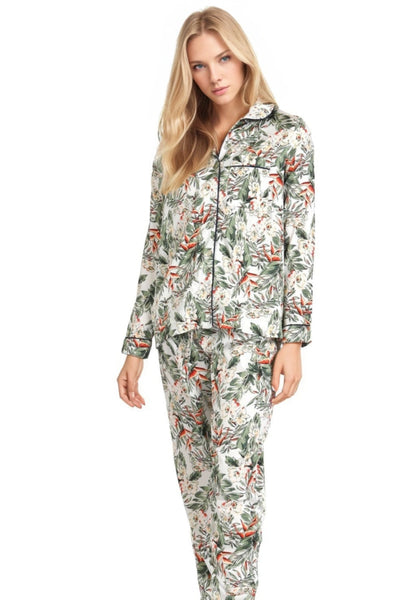 Subtle Luxury Top Bed to Brunch Piper PJ Set / M/L / White Piper PJ Top/Pant Set | Blooming Paradise Print | Subtle Luxury