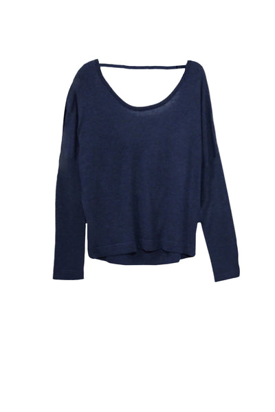 Tencil ™ Cashmere Blend Drape Back Crop Crewneck Sweater - Subtle Luxury