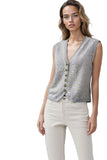 100% Cashmere Boyfriend Button Vest Sweater Knit - Subtle Luxury