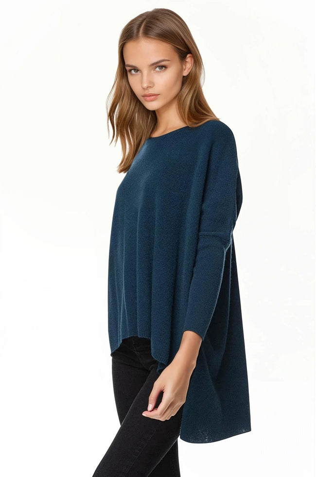 100% Cashmere Loose & Easy Crewneck Sweater - Subtle Luxury