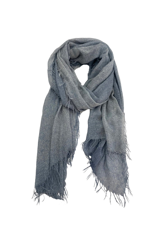 100% Cashmere New York Parkway Luxury Scarf in Chambray - Subtle Luxury