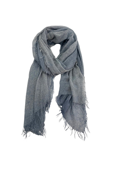 100% Cashmere New York Parkway Luxury Scarf in Chambray - Subtle Luxury
