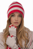100% Cashmere Striped Beanie Reversible - Subtle Luxury