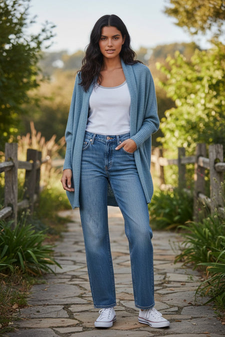 Nelly Washable Cashmere V-neck Pullover Oversized Sweater