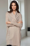 100% Cashmere Cocoon Shawl Sweater Jacket | Fall Oatmeal  2