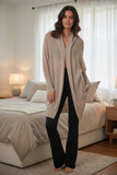 100% Cashmere Cocoon Shawl Sweater Jacket | Fall Oatmeal 