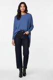 100% Cashmere Loose & Easy Crewneck Favorite Sweater blue iris color 2