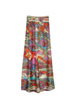 100_Silk_Chiffon_Maxi_Skirt_with_High_Side_Slits_Painted_Rain_Print 2