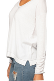 Zen Blend Julia Contrast Stitch Long Sleeve Pullover Sweater Knit