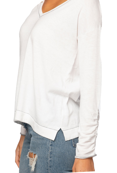 Zen Blend Julia Contrast Stitch Long Sleeve Pullover Sweater Knit