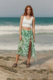 Multi Wear Sarong Wrap Coverup in Leafy Delight Green