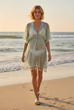 Fern & Floral Pastel Sheer Print Isle Coverup Sundress