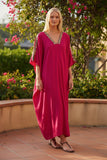Bali Maxi Rayon Caftan Sundress with Metallic Hand  Beading