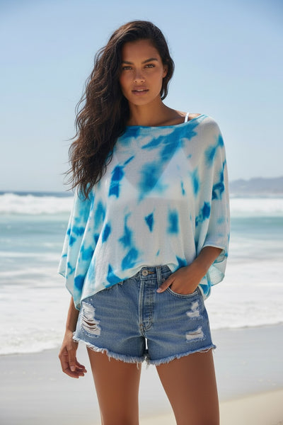 Be Golden 100% Cashmere Tie Dye Cashmere | Pool Colors