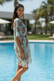 Tiki Hut MInt Green Isle Sundress Sheer Coverup in Chocolate- Mint