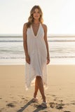 Heart of Gold Fringe Halter Coverup Dress