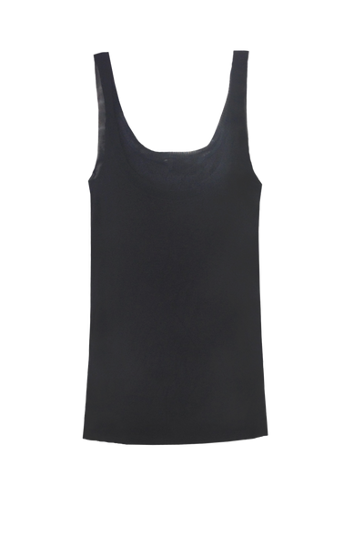 ALCTMRL-BLACK_Everyday_Rayon_Stretch_Jersey_Knit_Long_Length_Cami_with_Dotted_Mesh_Trimblack