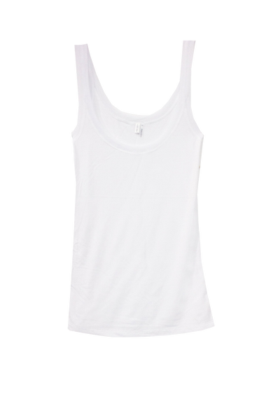 ALCTMRL-White Everyday_Rayon_Stretch_Jersey_Knit_Long_Length_Cami_with_Dotted_Mesh_Trim