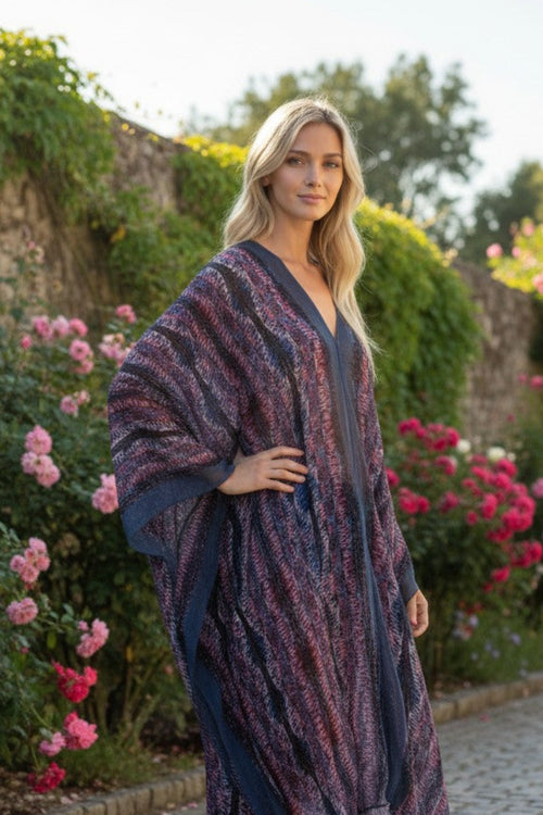 Abstract Jungle Print-Navy | Maxi Kaftan Coverup Sundress