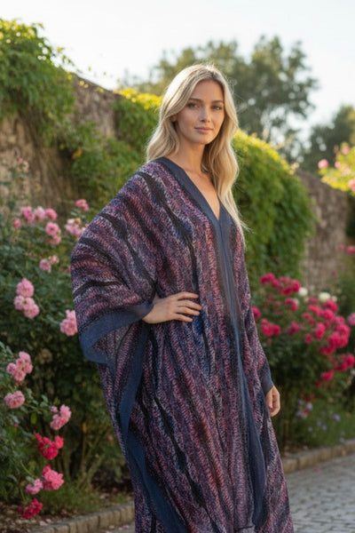 Abstract Jungle Print-Navy | Maxi Kaftan Coverup Sundress