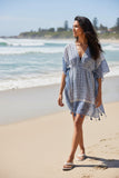 Age of Aquarius Blue Print Coverup Isle Sundress