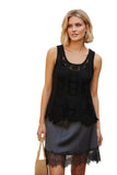 Almost Vintage Boho Crochet-Look Lace Tank black 2